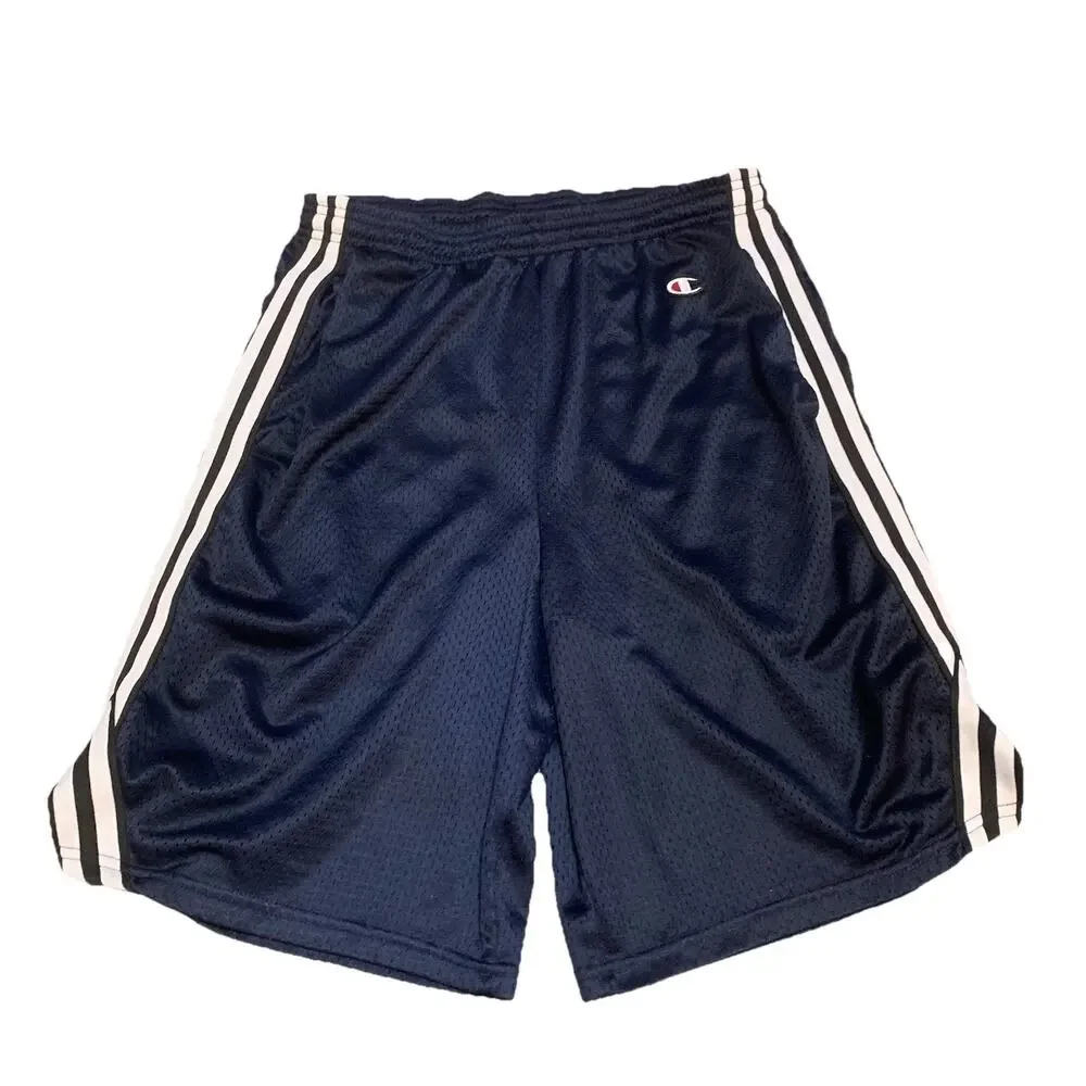 Champion Authentic Y2K Mesh Basketball Shorts Navy Striped Men’s Medium